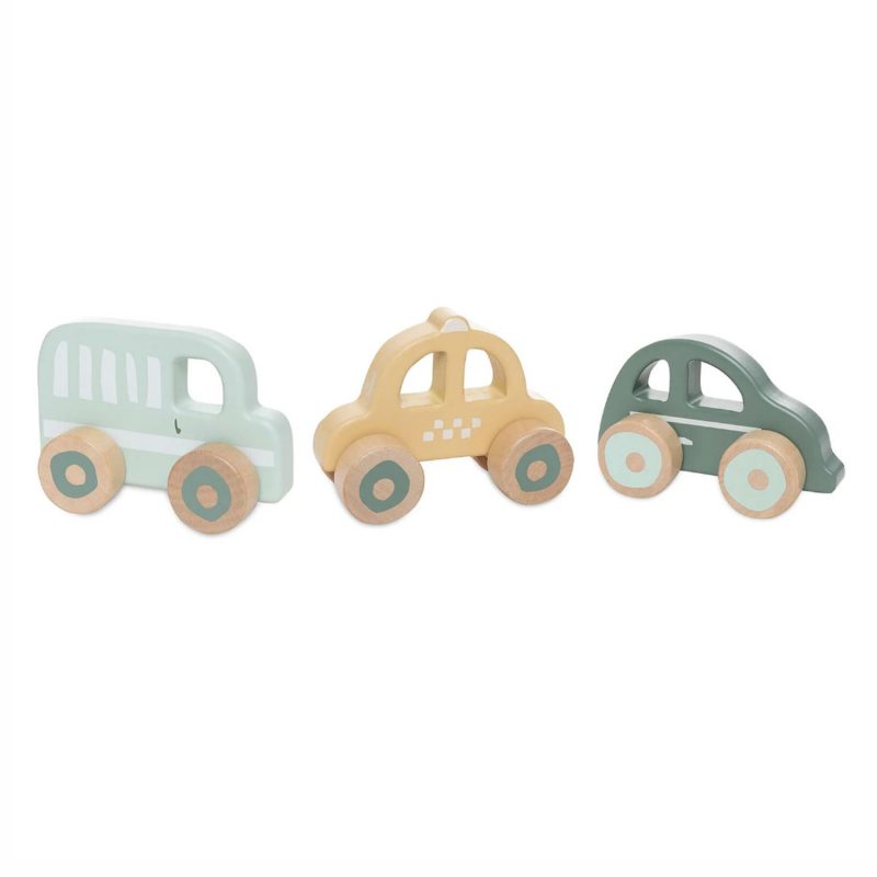 Lot de 3 voitures en bois