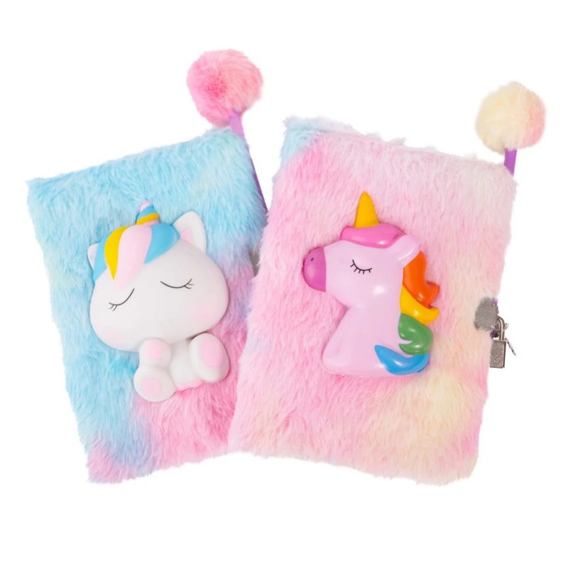 Lot de 2 carnets peluche licorne – Furry Friends
