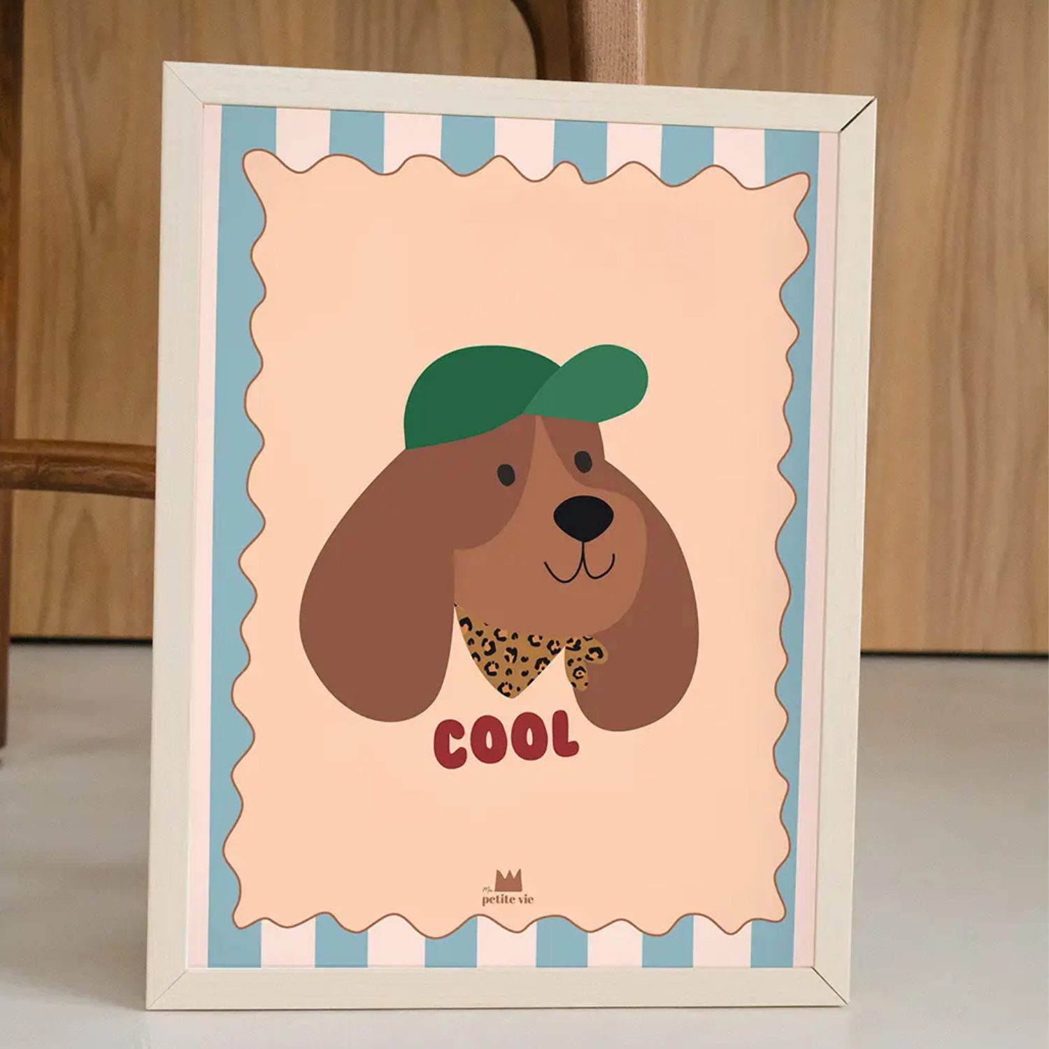 Affiche chien cool à casquette – 30 x 40 cm