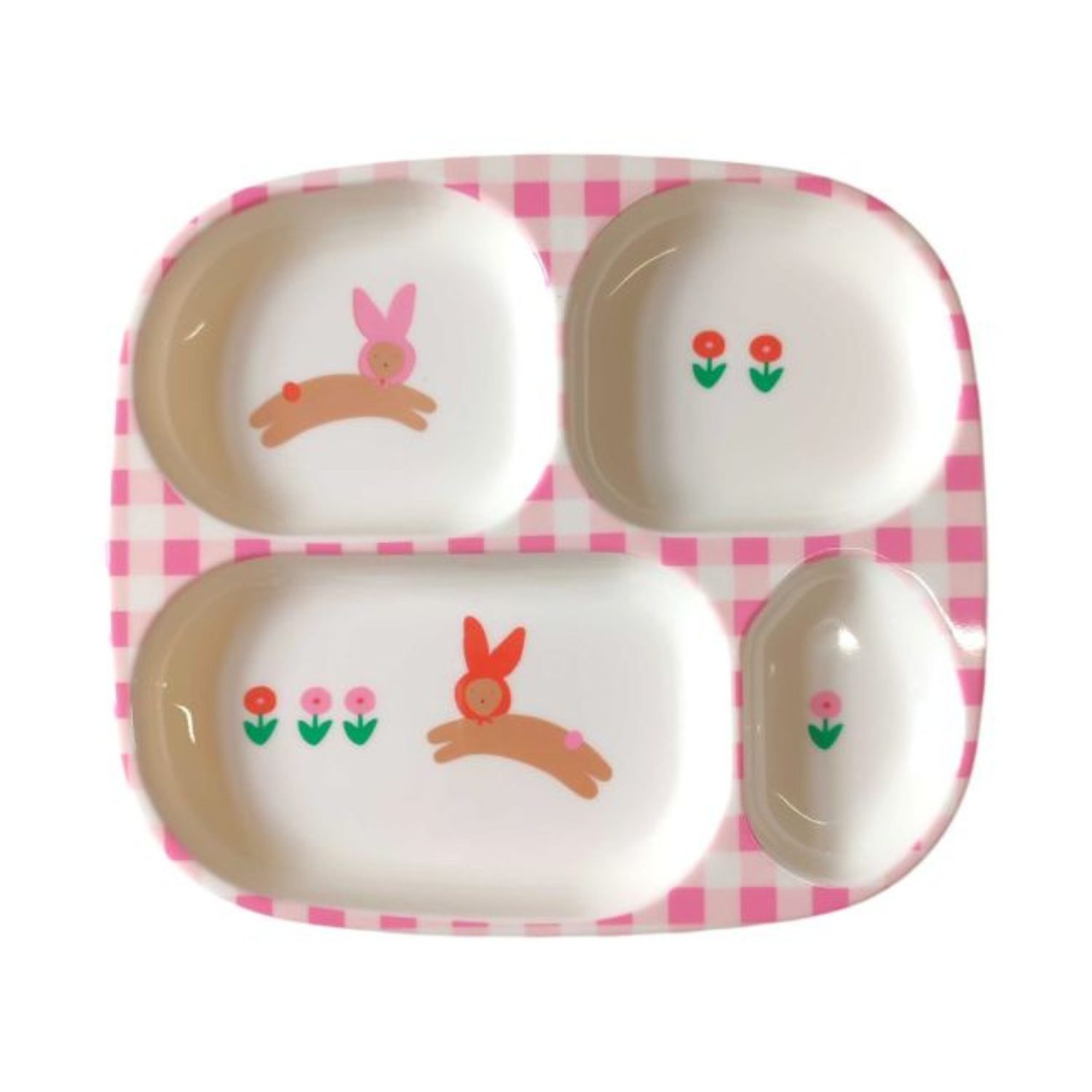 Assiette à compartiments lapin rose – Chichi Pompon – Image 2