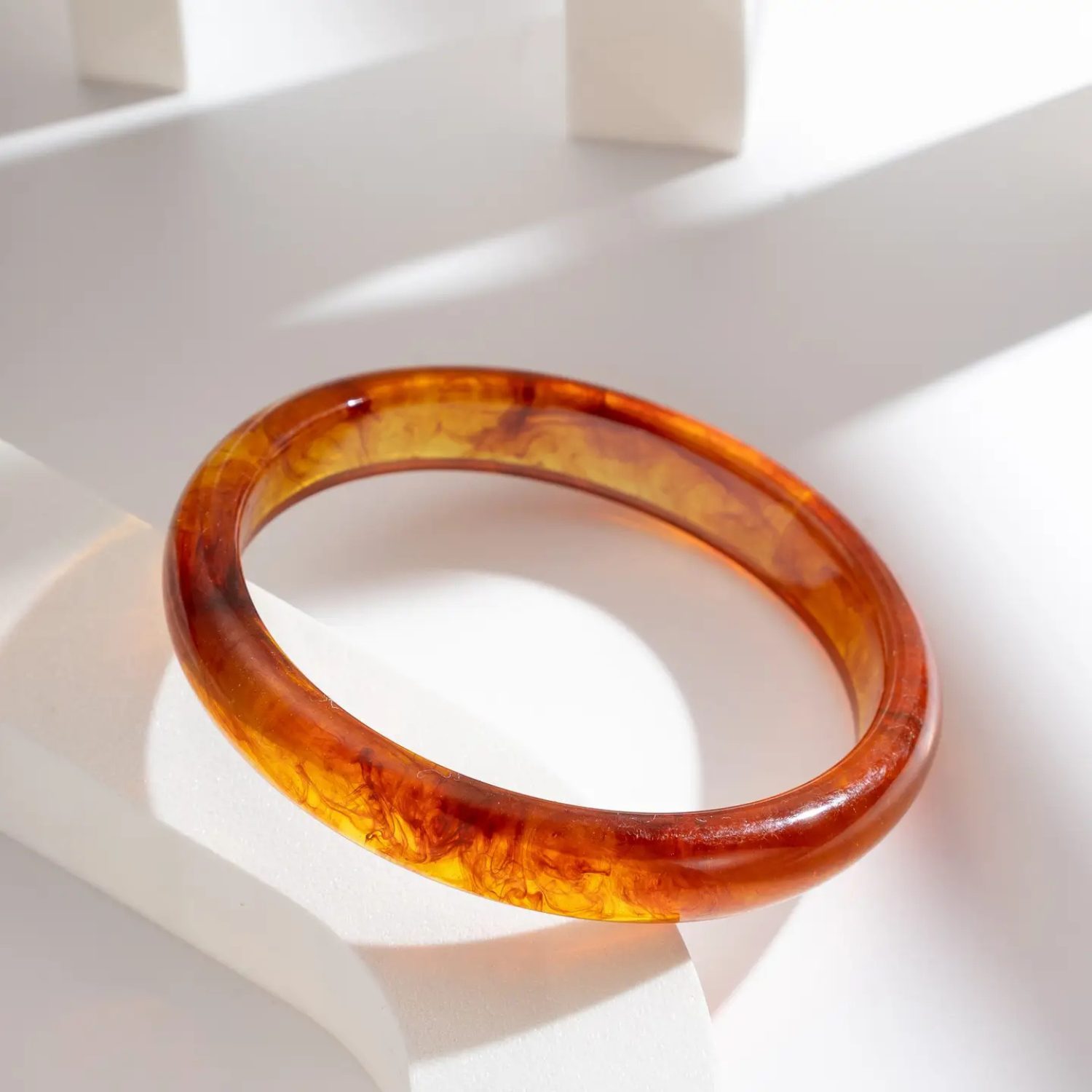 Jonc en résine - Marron translucide