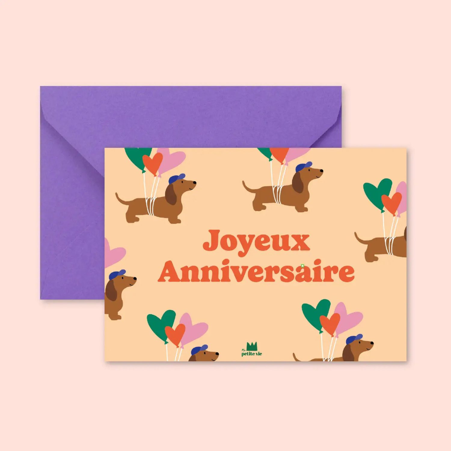 Mini carte "Joyeux anniversaire" - Teckel