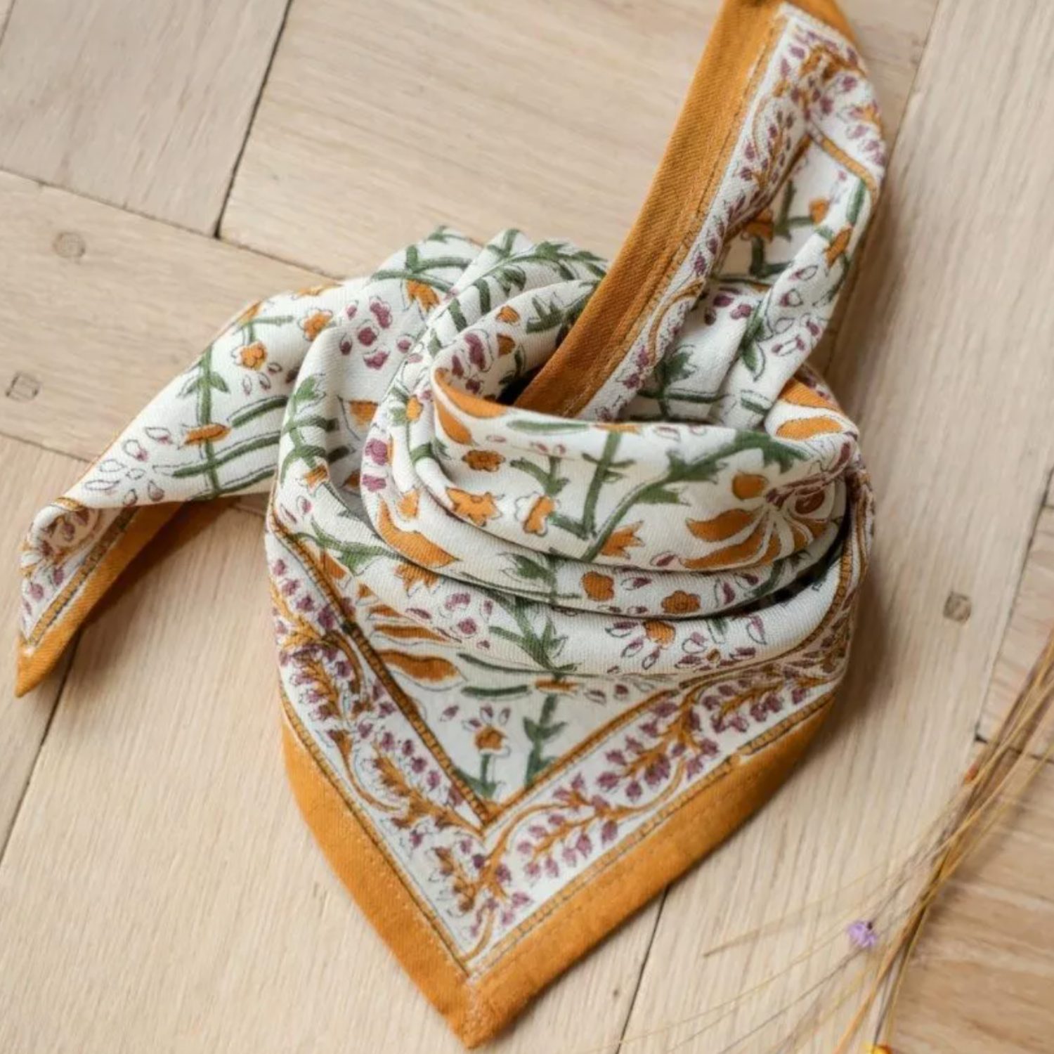 Petit foulard Palmyre - Caramel beurre salé