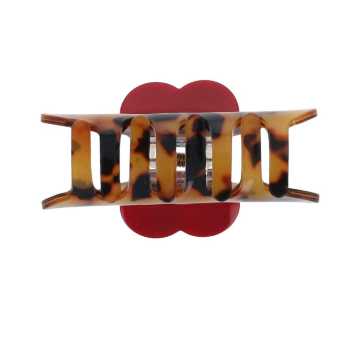 Pince croco léopard coeur rouge – Image 2