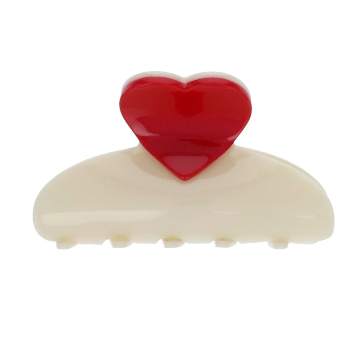 Pince croco crème coeur rouge