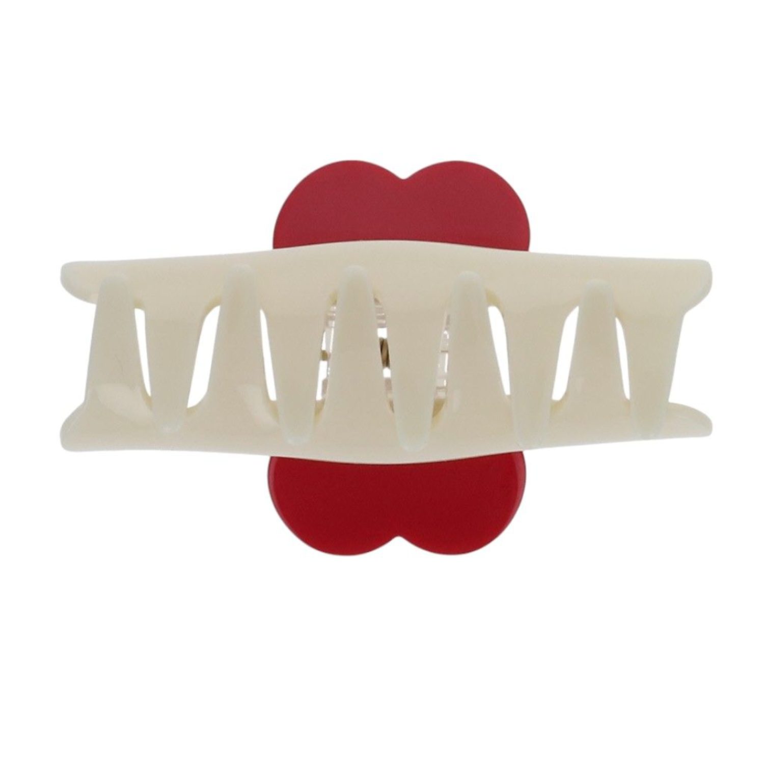 Pince croco crème coeur rouge – Image 2