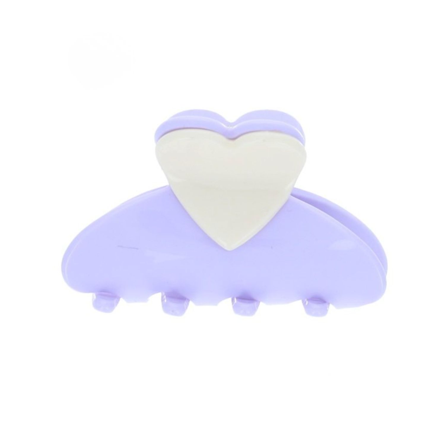 Pince croco Lila coeur crème