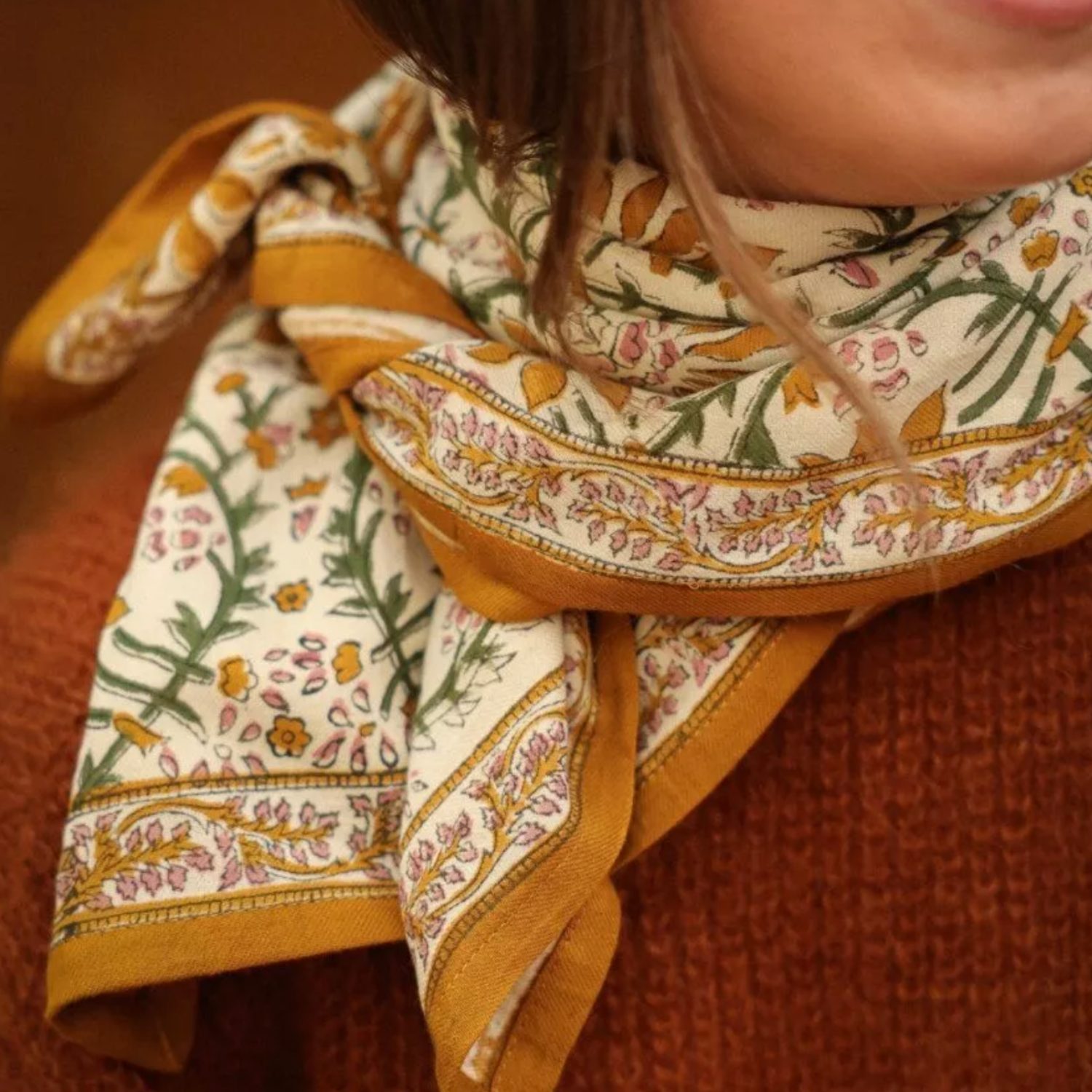Grand foulard Palmyre - Caramel beurre salé – Image 2