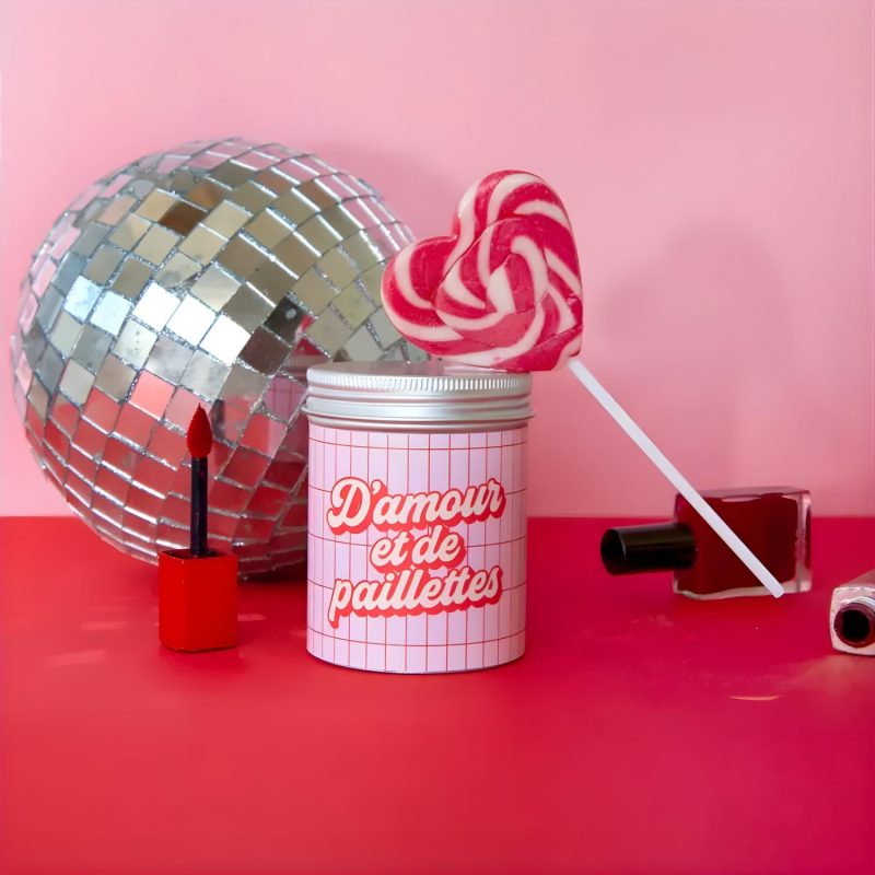 Bougie vegan parfumée - D'amour et de paillettes