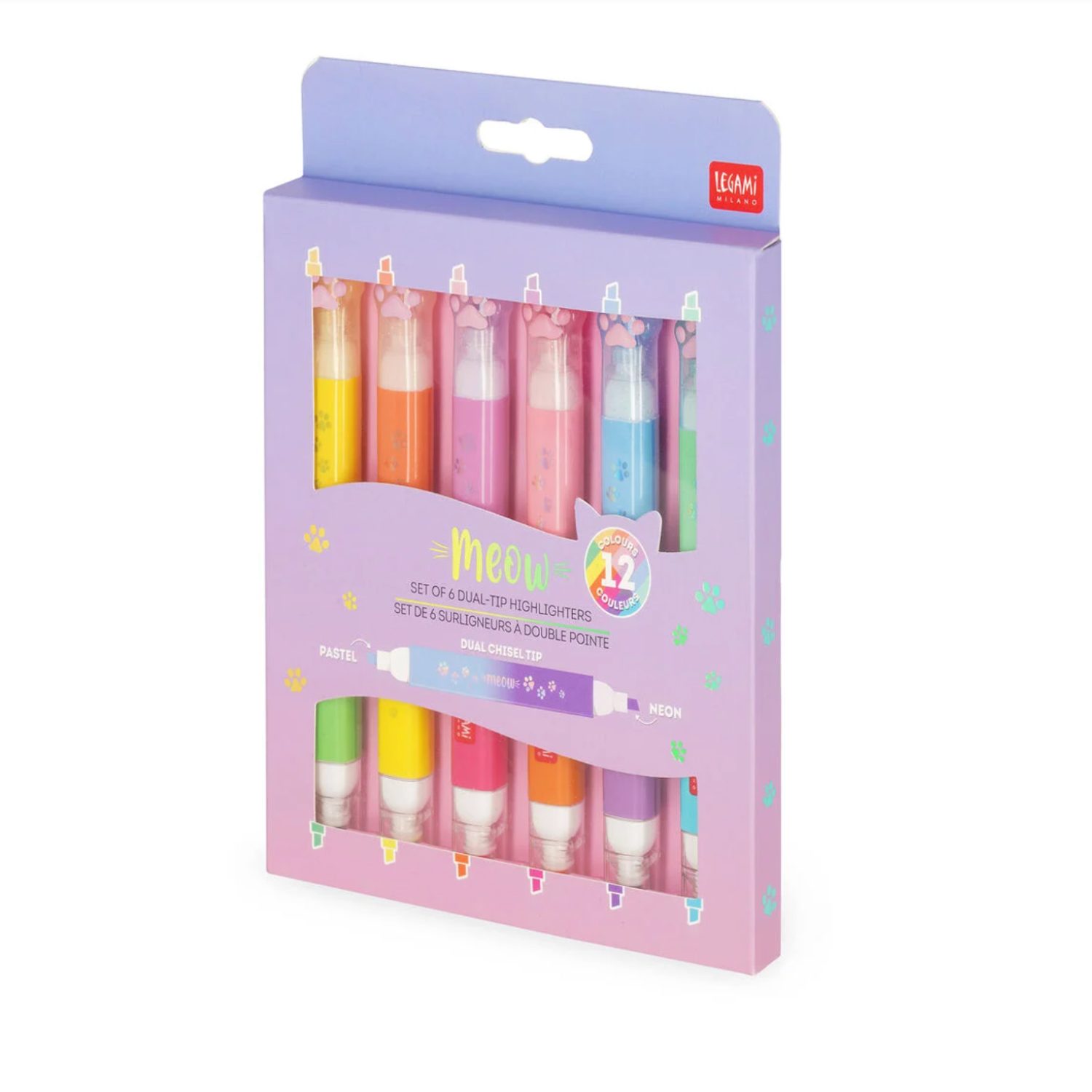 6 surligneurs double pointe Meow