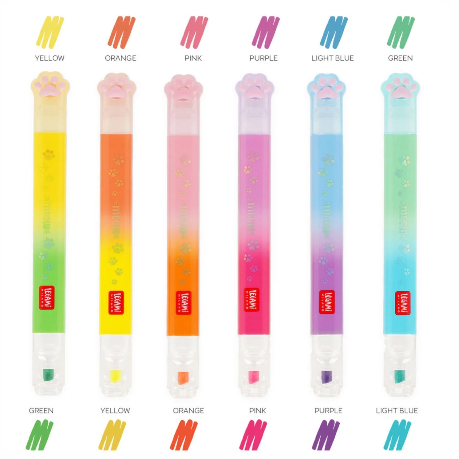 6 surligneurs double pointe Meow – Image 3