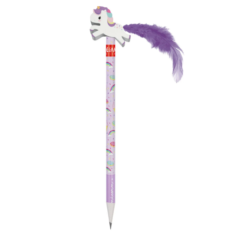 Crayon de bois gomme parfumée licorne