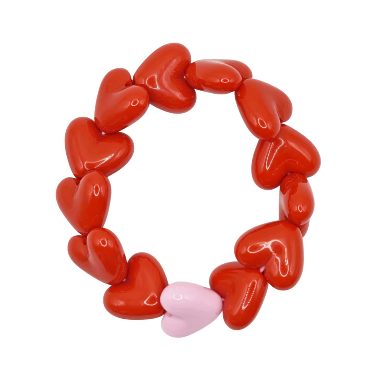 Bracelet maxi coeurs - Gaga rouge