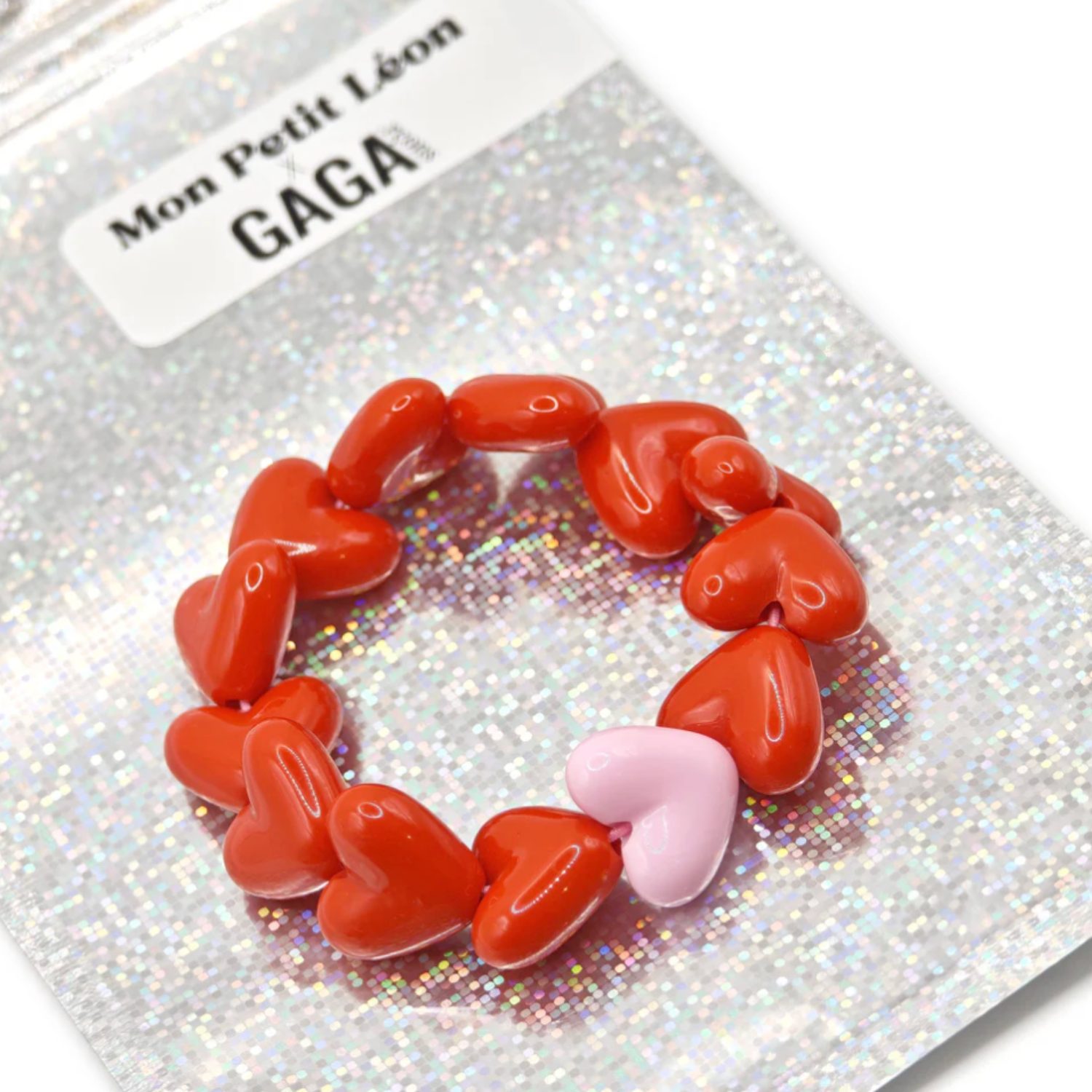 Bracelet maxi coeurs - Gaga rouge – Image 2