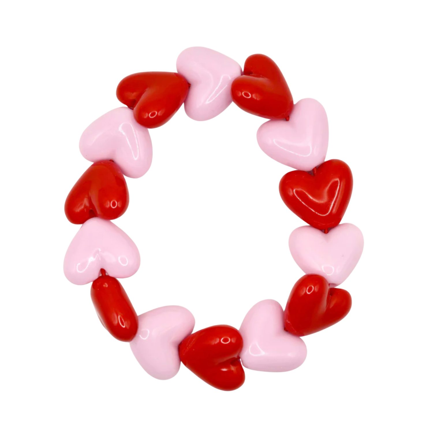 Bracelet Maxi coeurs Gaga - Rose/rouge