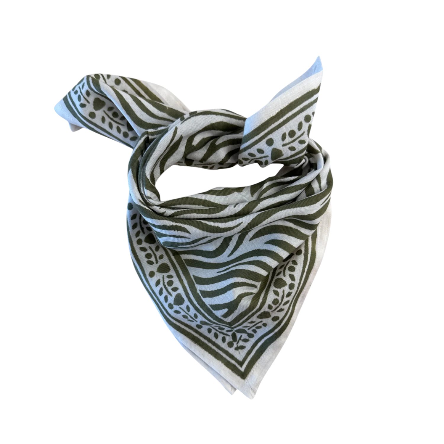 Petit foulard zèbre - Kaki