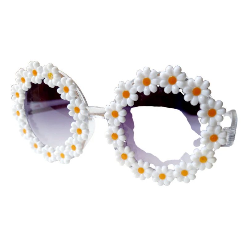 Lunettes enfant fleurs blanches
