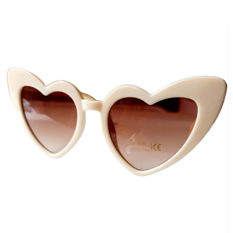 Lunettes enfant coeur beige
