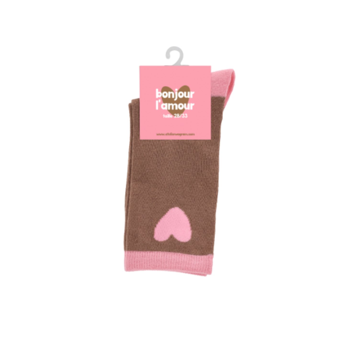 Chaussette enfant - Marron/rose (24/30)