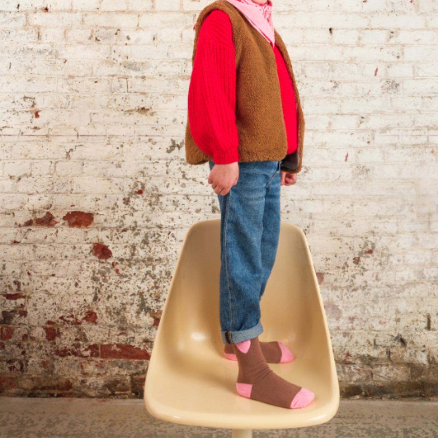 Chaussette enfant - Marron/rose (24/30) – Image 3