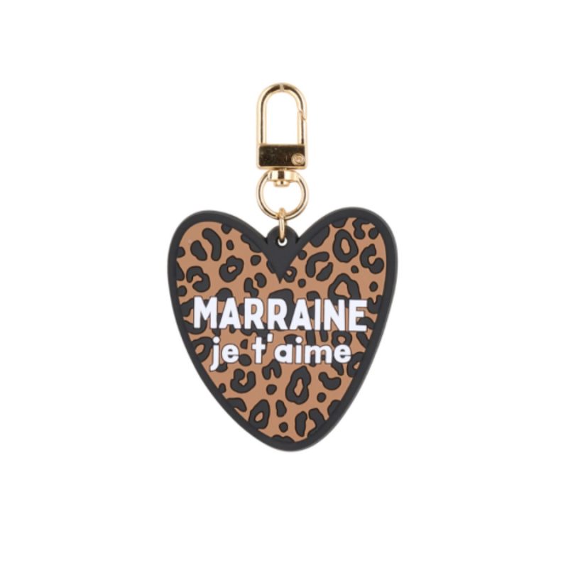 Portes-clés coeur "Marraine je t'aime"