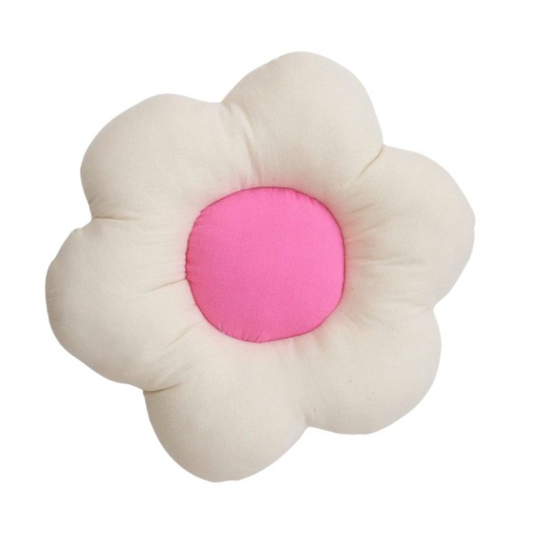 Coussin fleur écru Joli paon