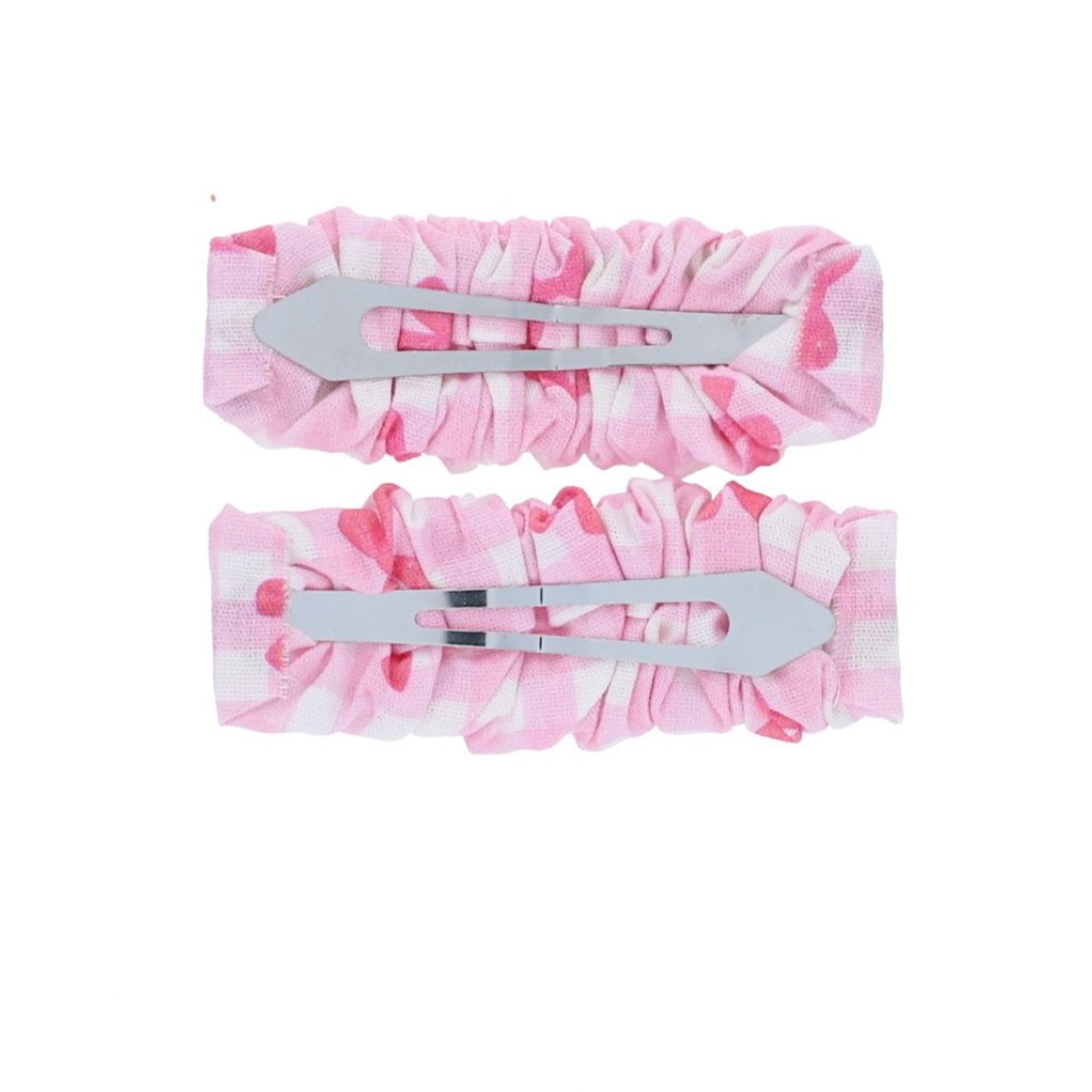 2 barrettes vichy roses Chichi pompon – Image 2