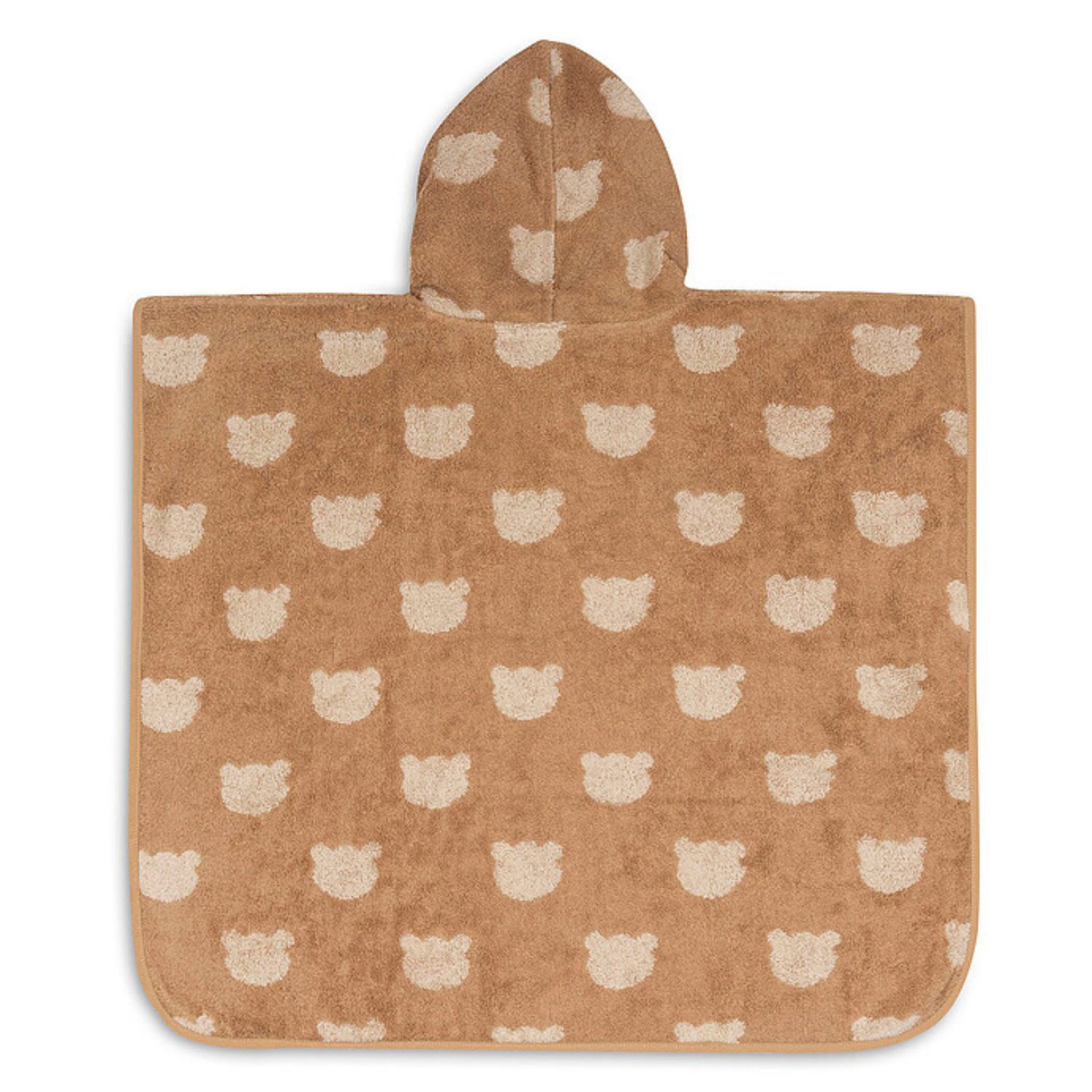 Poncho de bain éponge jacquard réversible – Teddy Bear Biscuit – Image 2
