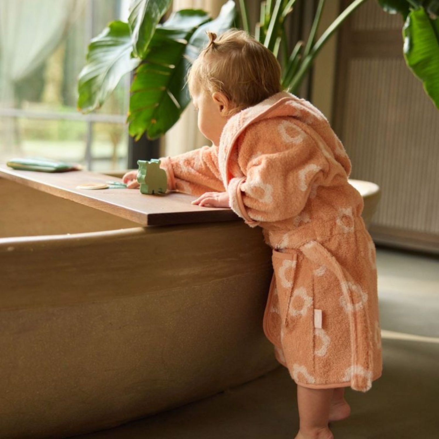 Peignoir de bain éponge jacquard – Flower 1-2 ans – Image 2