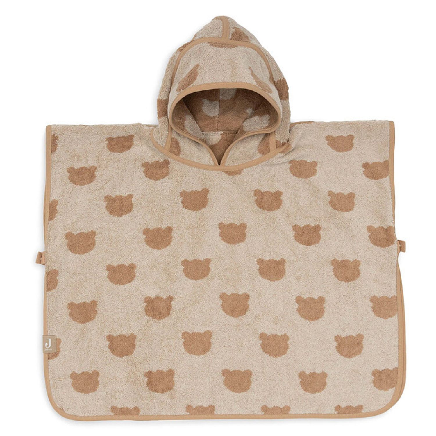 Poncho de bain éponge jacquard réversible – Teddy Bear Biscuit – Image 3