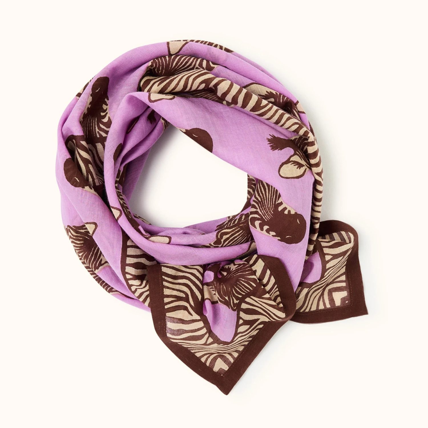 Grand foulard Dupatta - Zèbre Mauve