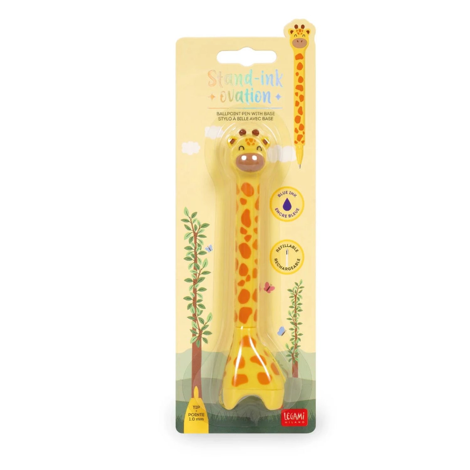 Stylo bille avec base girafe