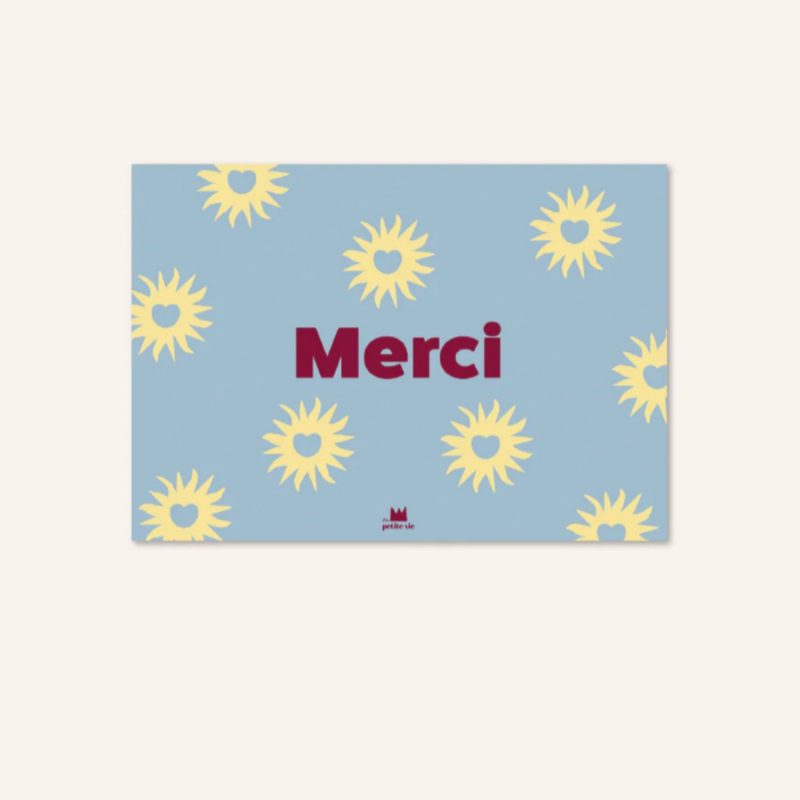Mini carte félicitations (bleu soleil coeur)