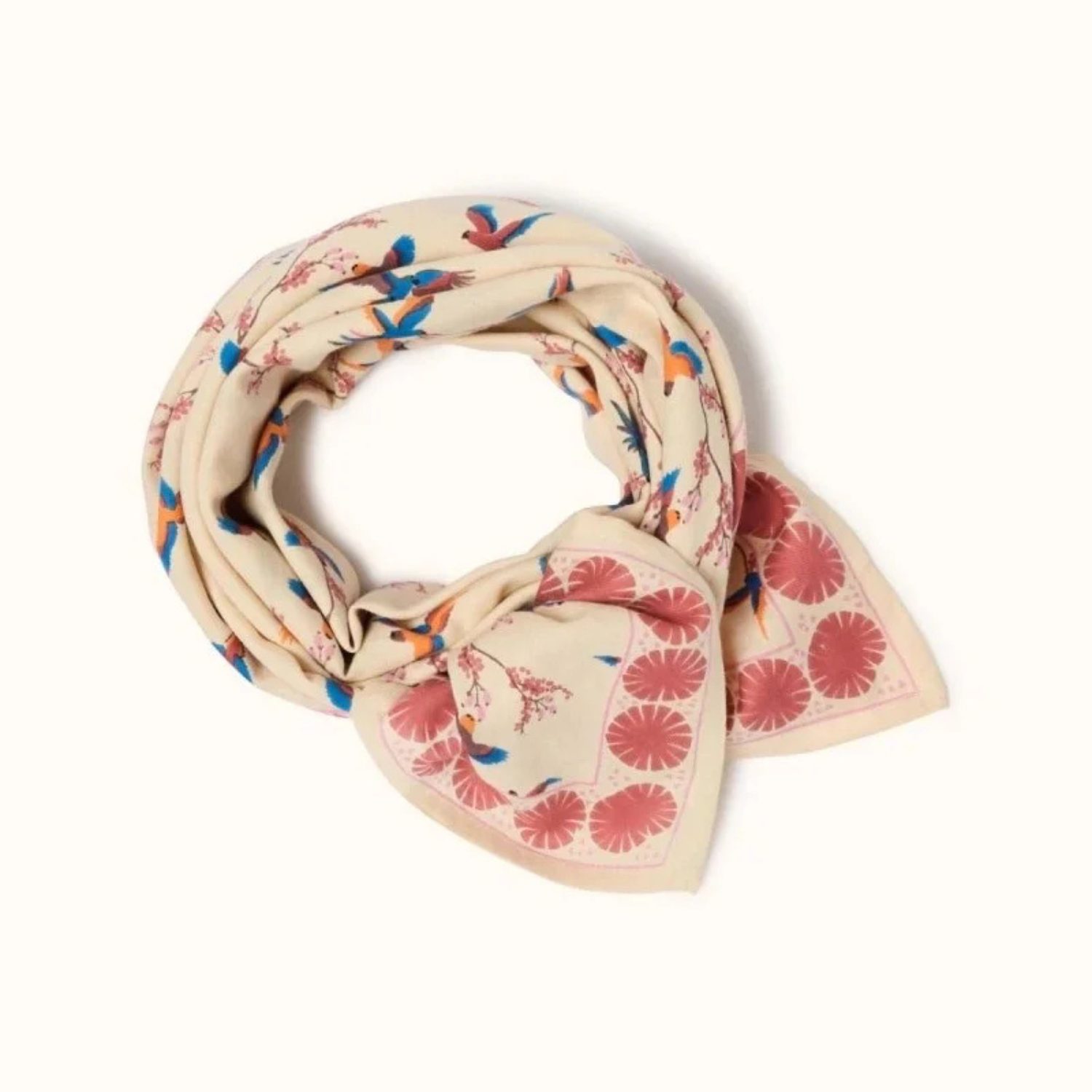 Grand foulard - Cerisier Macadamia Dahlia