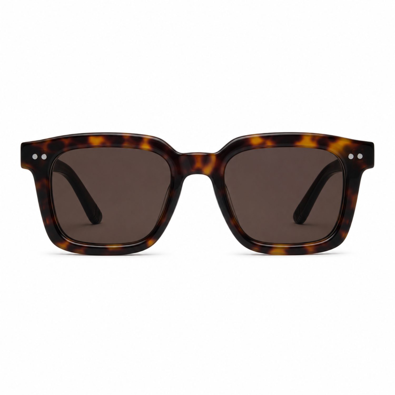 Lunettes de soleil unisexes octogonales – Marron