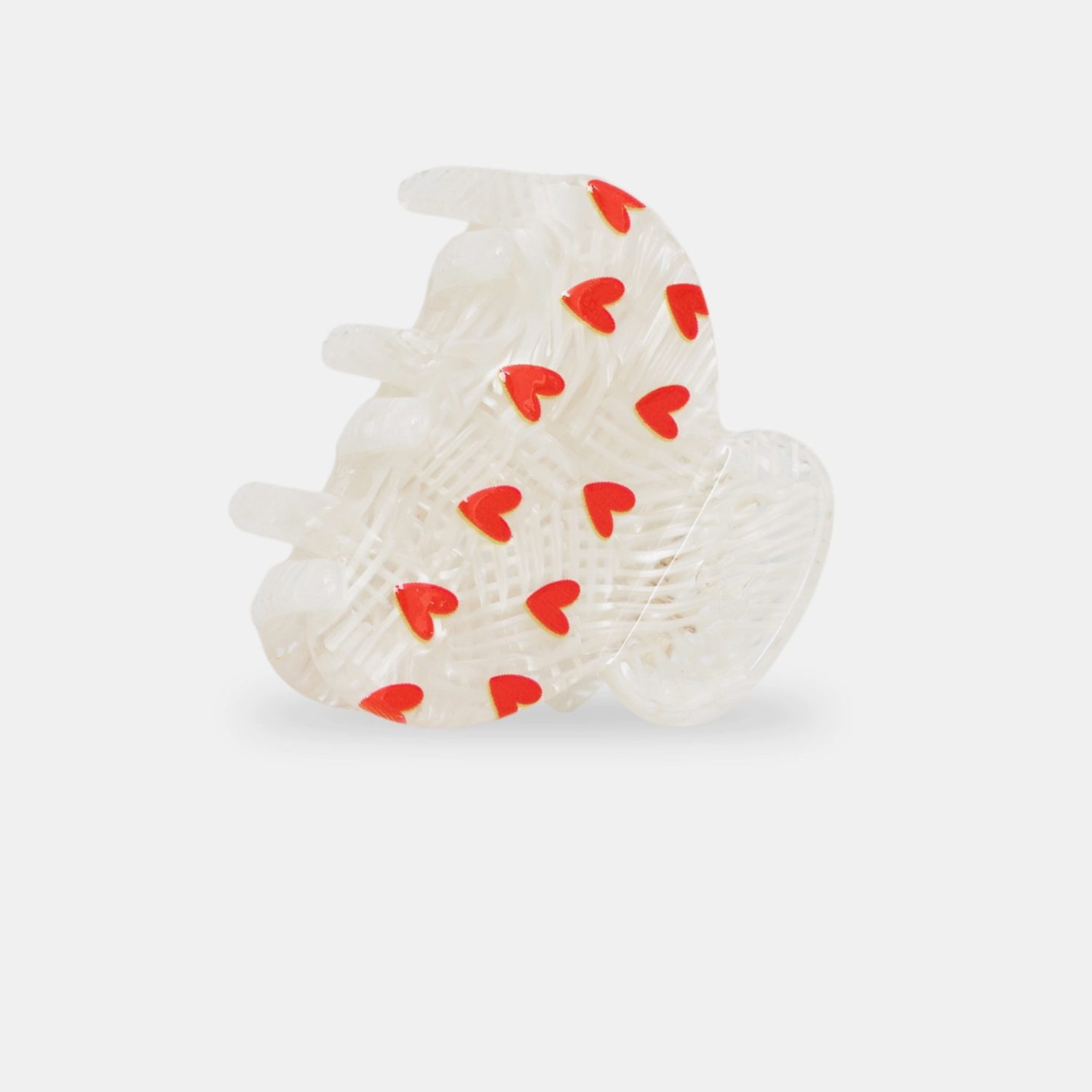 Petite pince crabe blanche coeurs rouges – Image 2