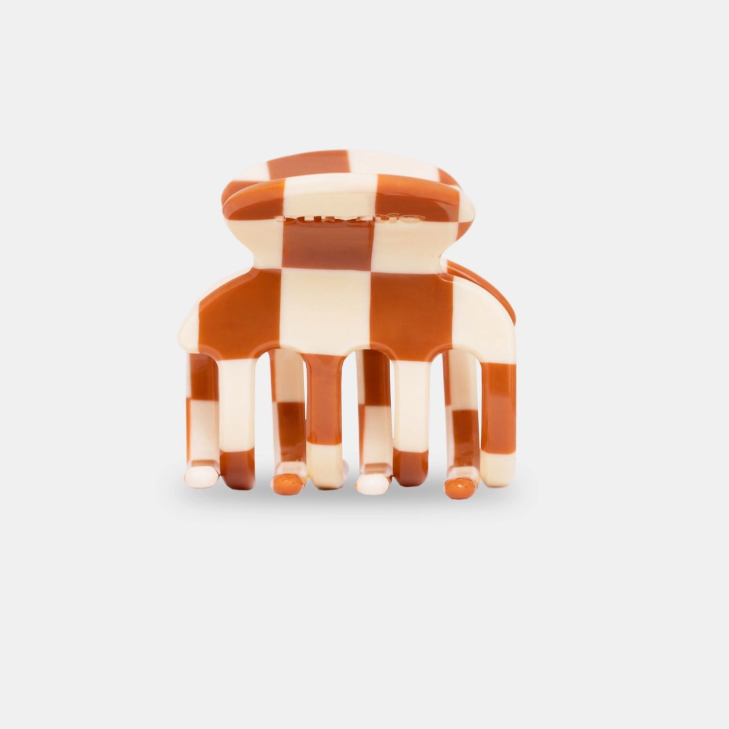 Pince crabe damier marron/crème