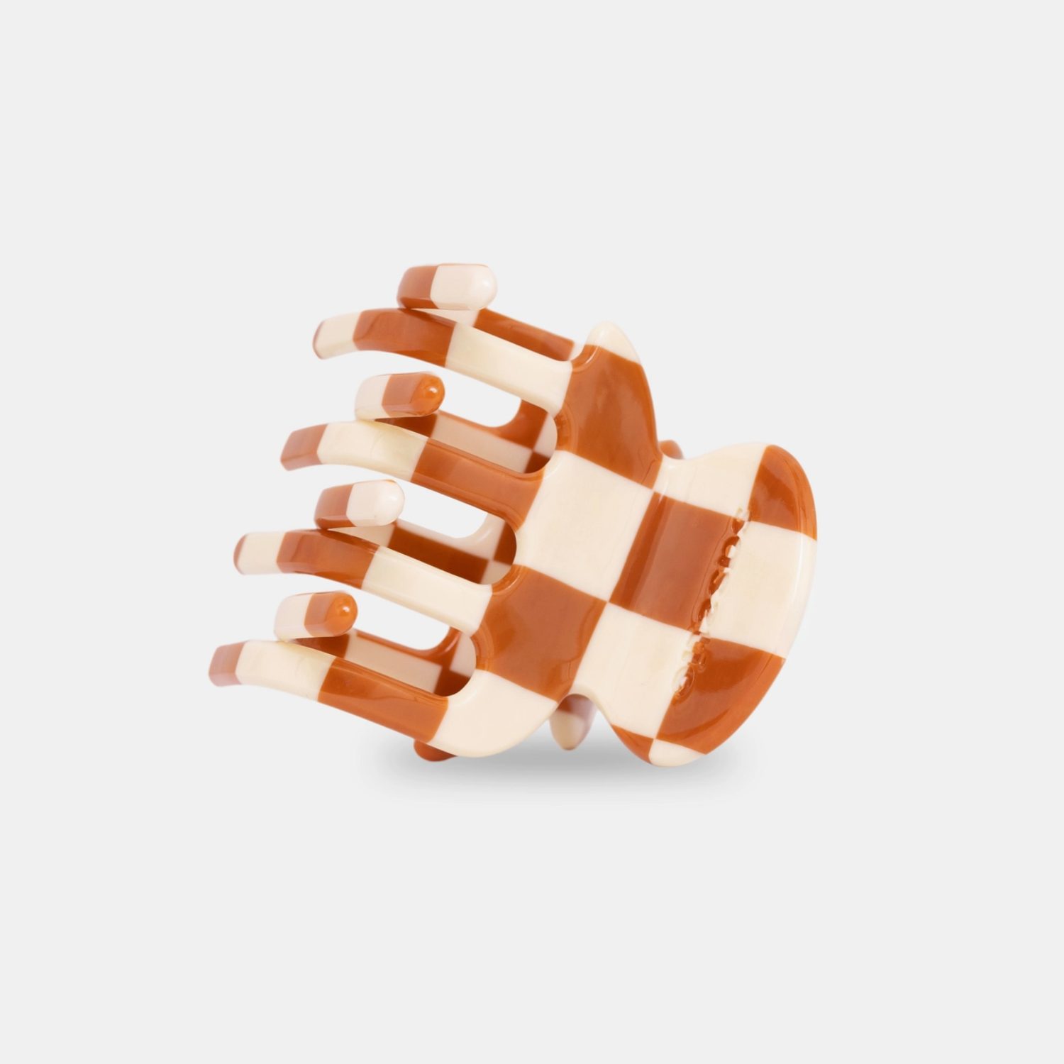 Pince crabe damier marron/crème – Image 2