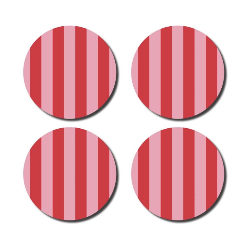Dessous de verre stripes rouge/rose