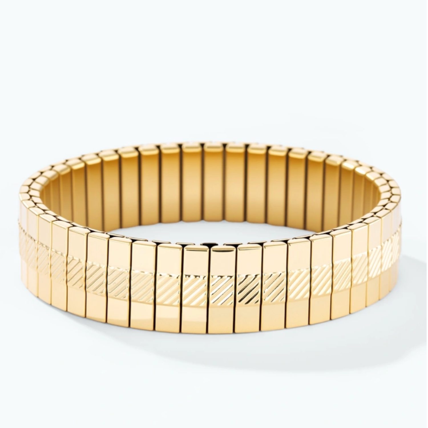 Jonc large élastique doré