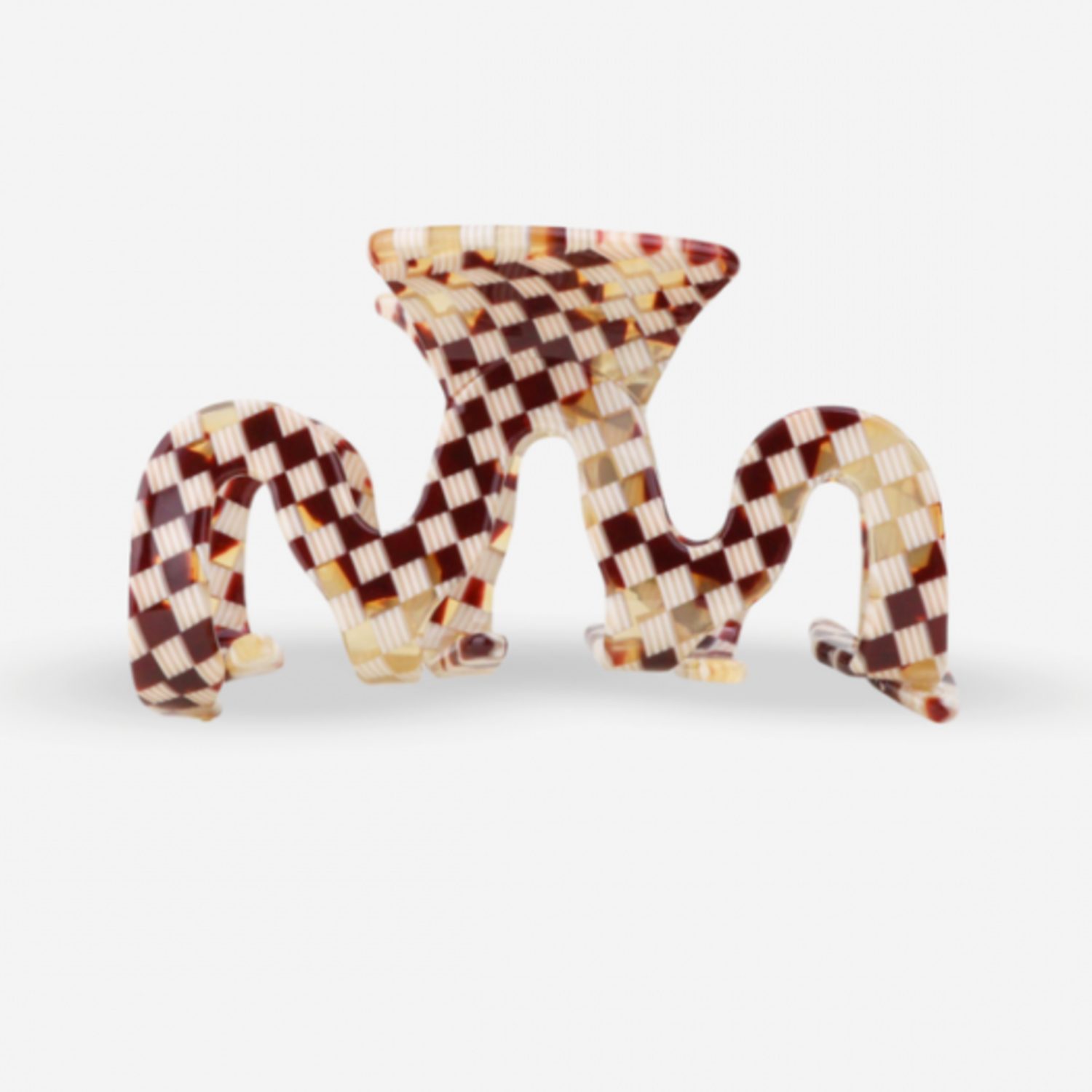 Grosse pince crabe wavy damier marron