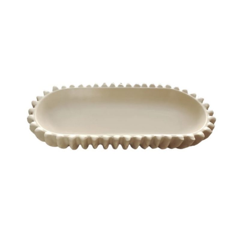 Long plateau creusé beige