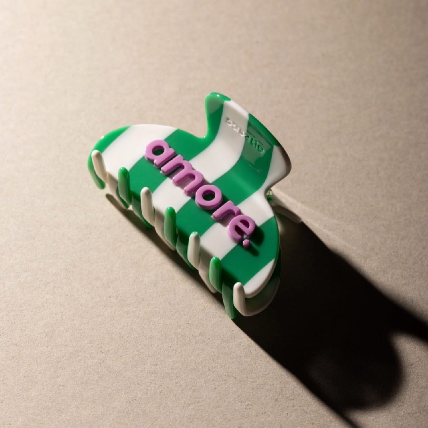 Grosse pince crabe Amore stripes vert – Image 3