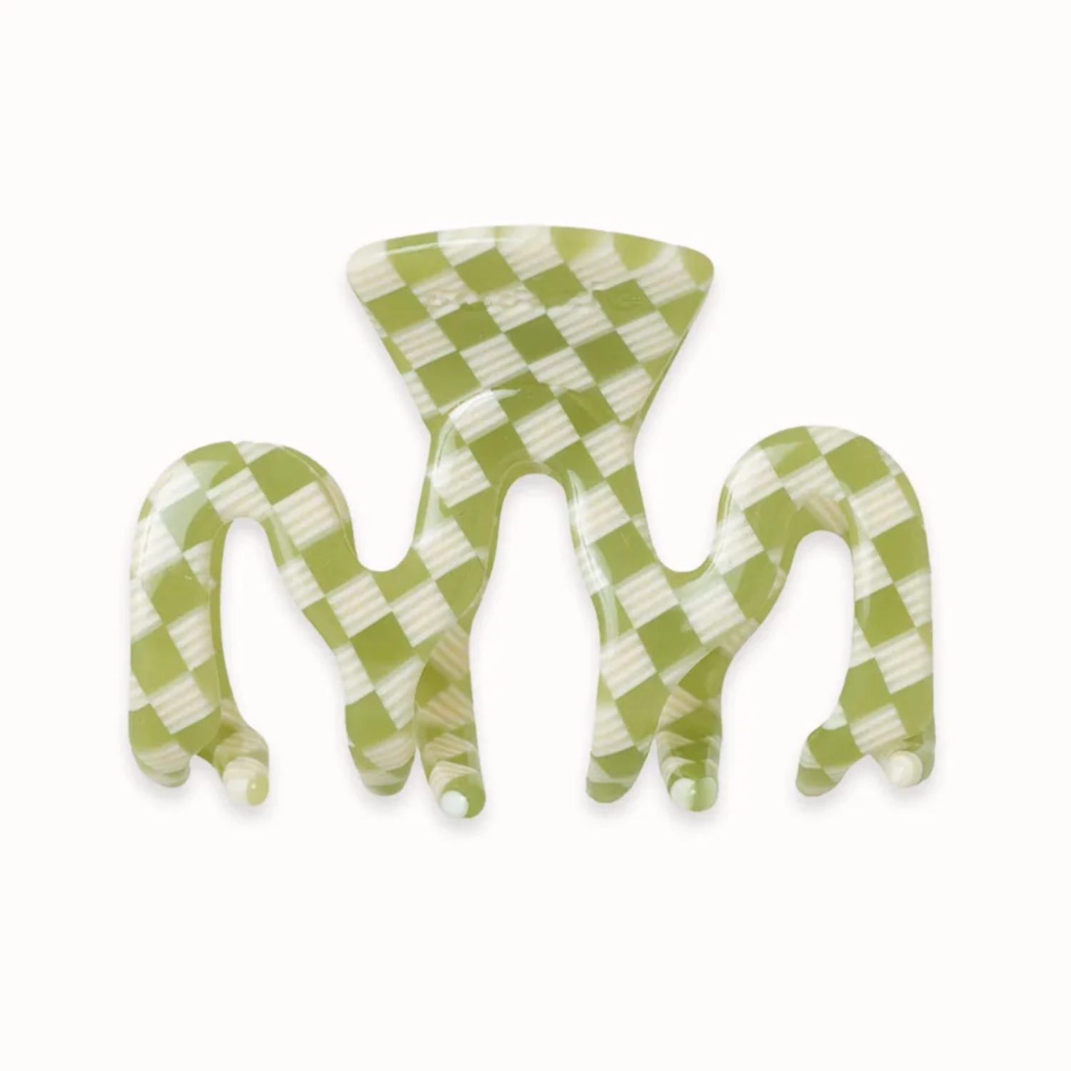 Grosse pince crabe wavy damier vert