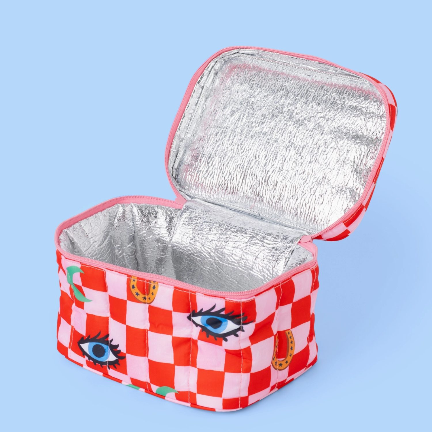 Lunch bag isotherme Damier rouge/rose pop – Image 2