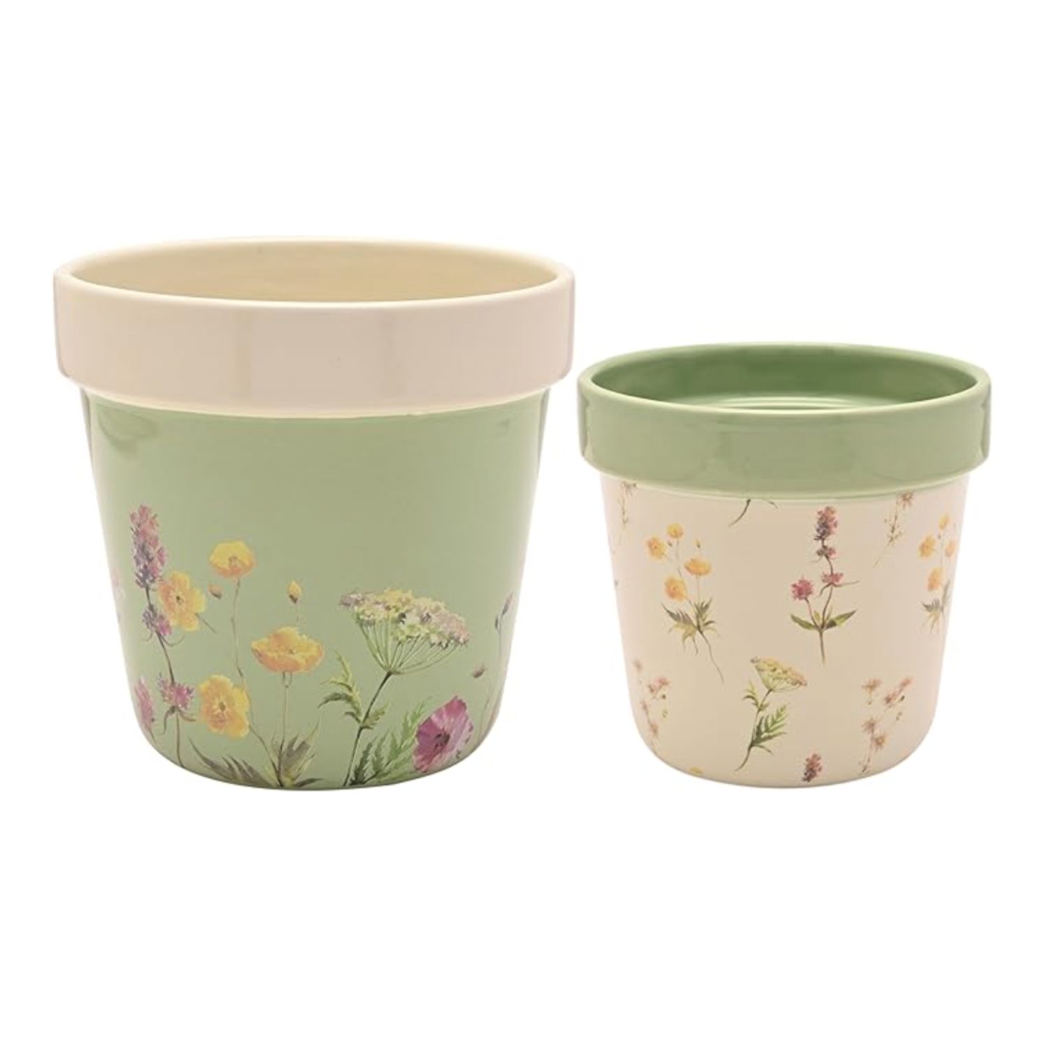 2 pots céramiques fleurs