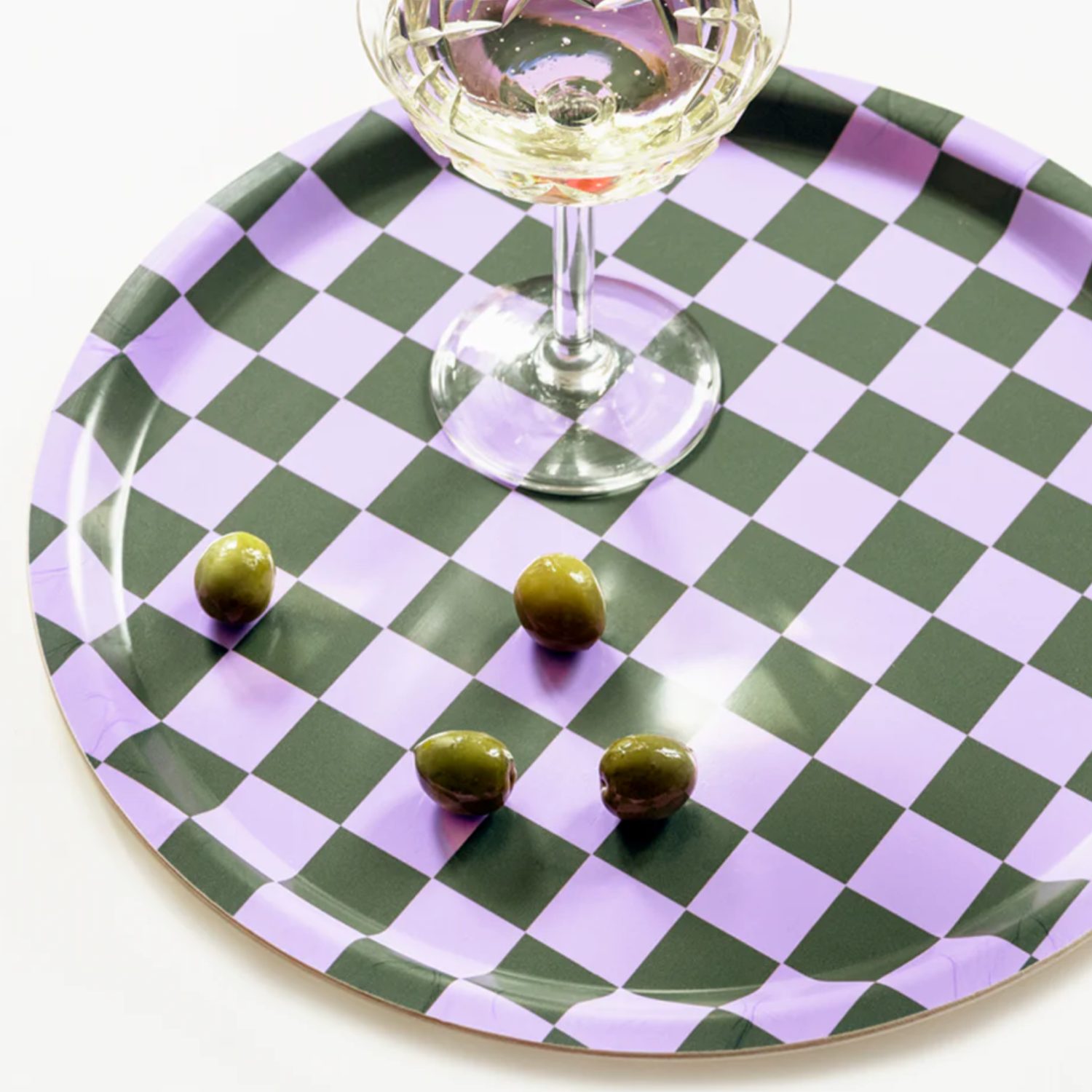 Plateau rond Lilac/olive – Image 2