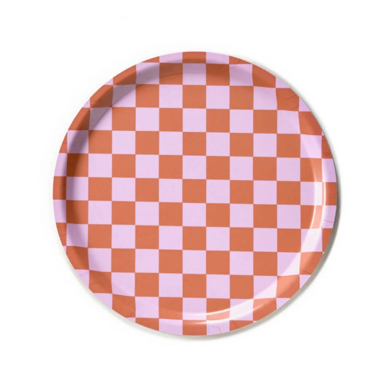 Plateau rond Orange/pink