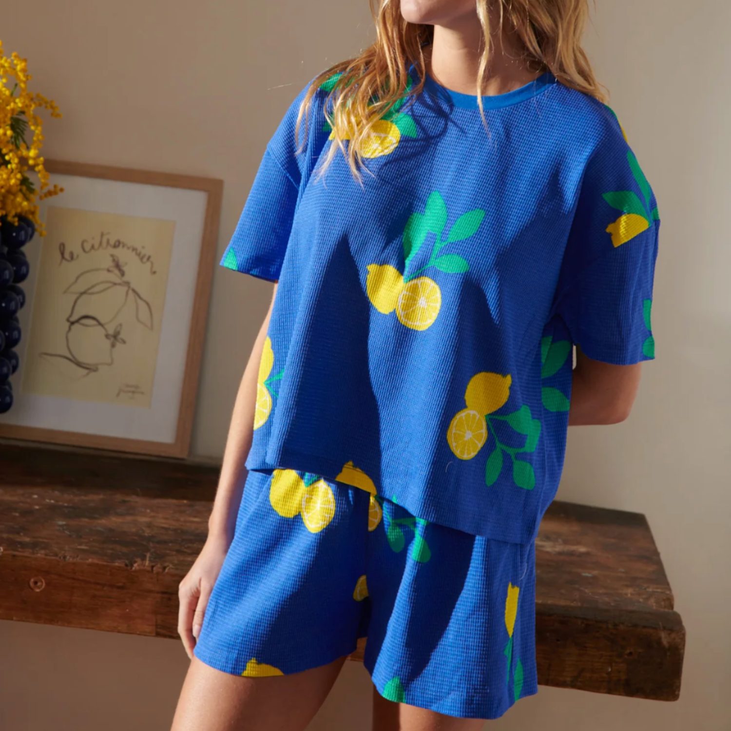 Pyjama Bleu roi citrons M – Image 2