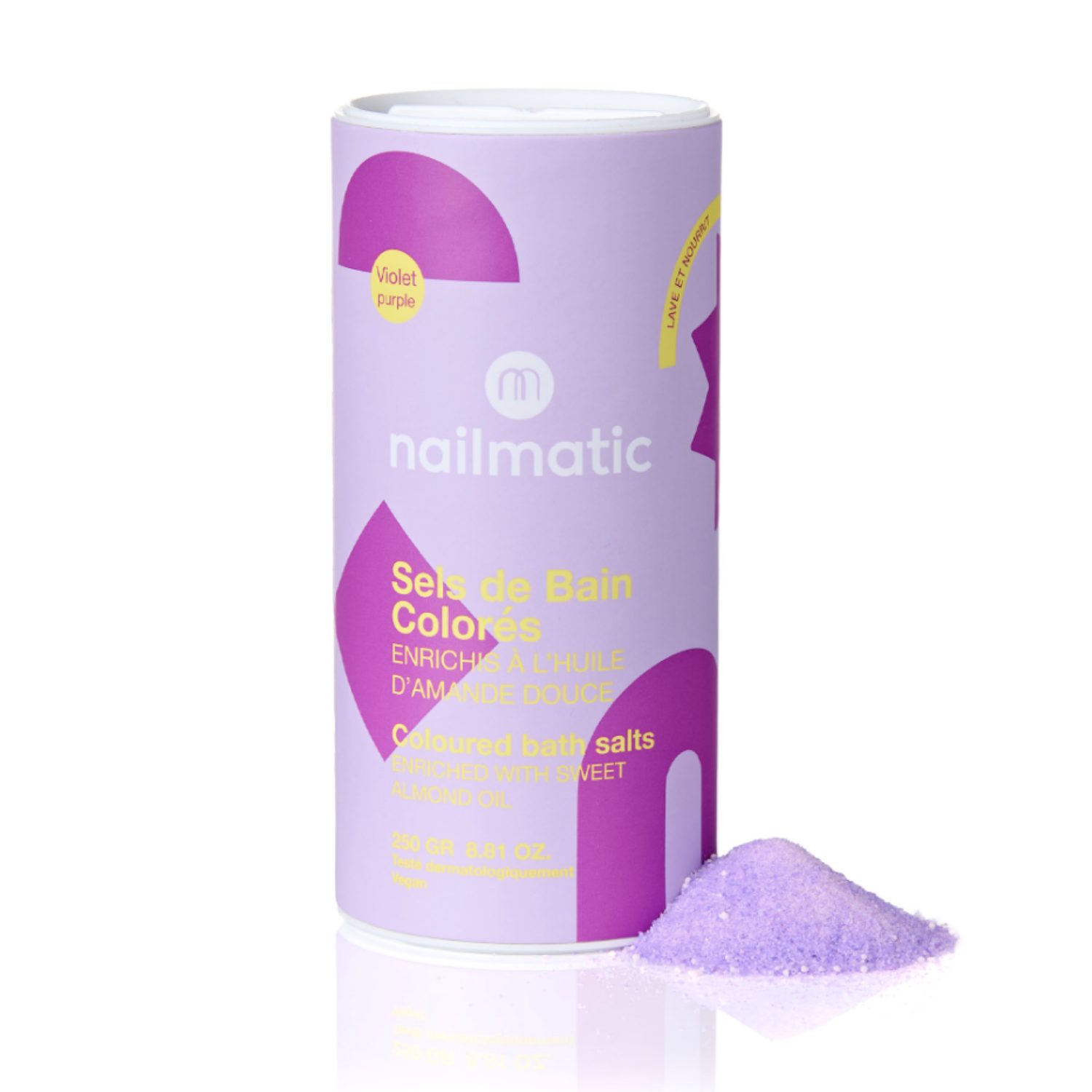 Sel de bain coloré violet